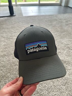 🏔️Patagonia Trucker Hat Mesh Back Dark Gray Classic Logo🏔️